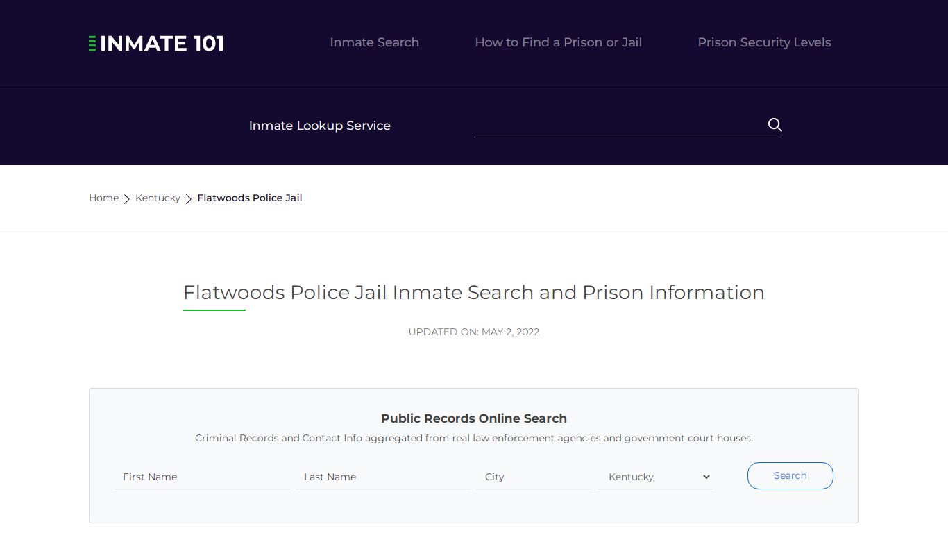 Flatwoods Police Jail Inmate Search, Visitation, Phone no ...
